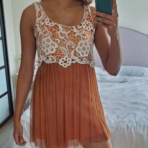 Mika & Gala Boho Lace Mini Dress size S